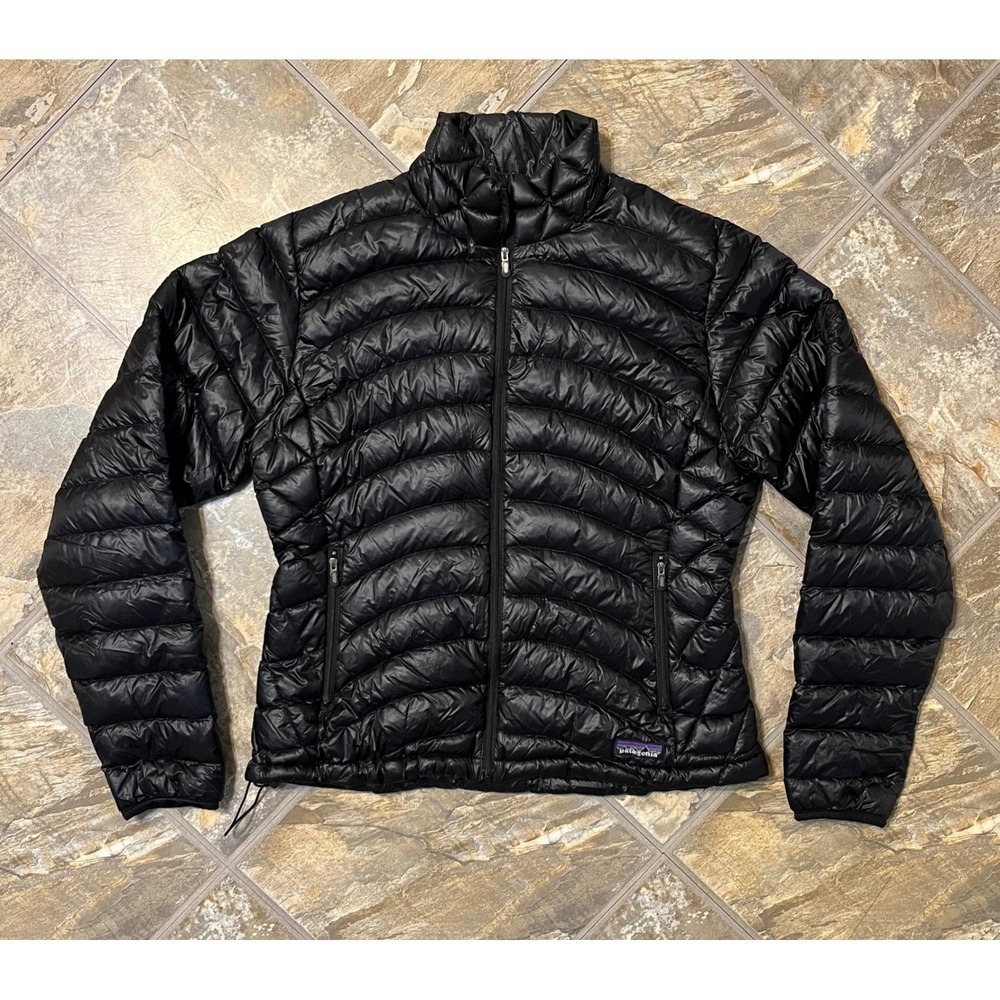 Patagonia Down Sweater Jacket Womens M Black Ultralight Packable 84680F6